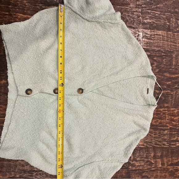 Free People Mint Green Bouclé Button-Up Cardigan - Picture 6 of 8
